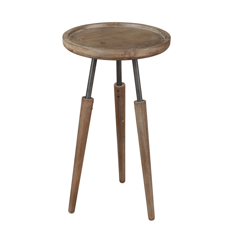 Boraam Wood Lily 3pc Round Accent Side Tables in Natural Finish