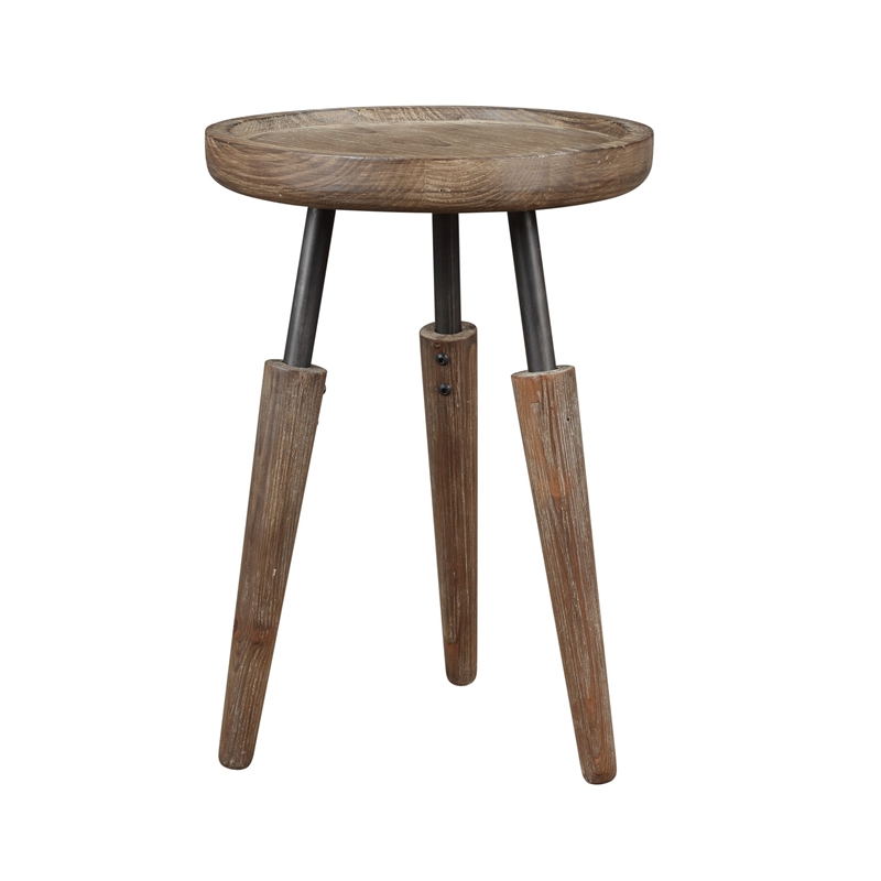 Boraam Wood Lily 3pc Round Accent Side Tables in Natural Finish