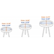 Boraam Wood Lily 3pc Round Accent Side Tables in Natural Finish