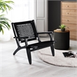 Boraam Harrison Hexagon Woven Black Rope Accent Chair - Black Finish