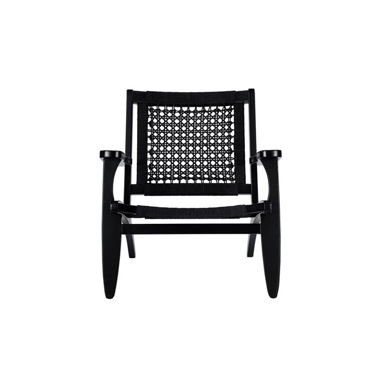 Boraam Harrison Hexagon Woven Black Rope Accent Chair - Black Finish