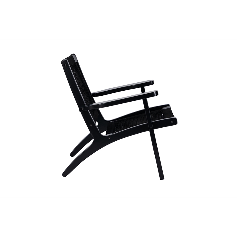 Boraam Harrison Hexagon Woven Black Rope Accent Chair - Black Finish