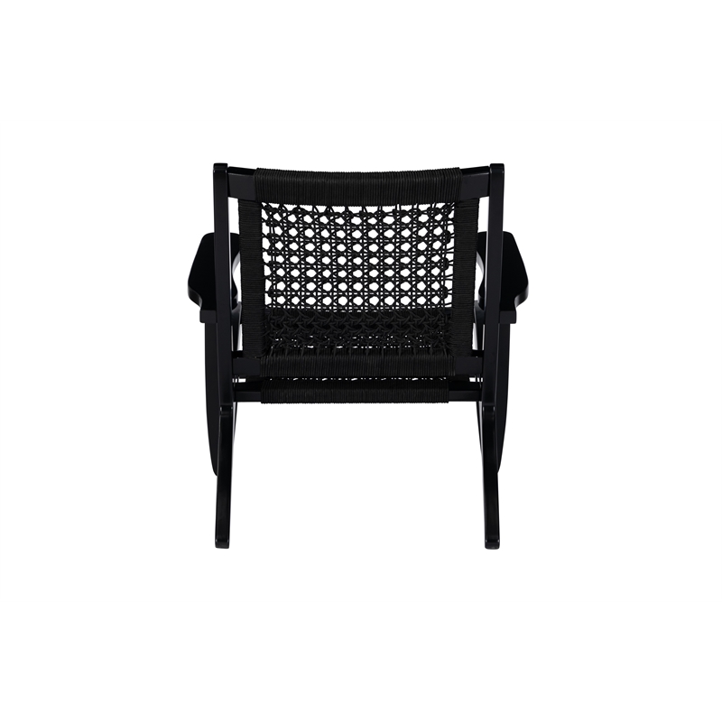 Boraam Harrison Hexagon Woven Black Rope Accent Chair - Black Finish