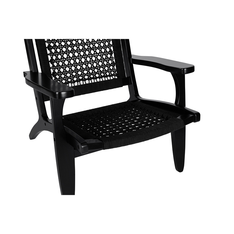 Boraam Harrison Hexagon Woven Black Rope Accent Chair - Black Finish