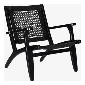 Boraam Harrison Hexagon Woven Black Rope Accent Chair - Black Finish