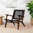 Boraam Harrison Hexagon Woven Black Rope Accent Chair - Cappuccino Finish