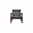 Boraam Harrison Hexagon Woven Black Rope Accent Chair - Cappuccino Finish