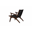 Boraam Harrison Hexagon Woven Black Rope Accent Chair - Cappuccino Finish
