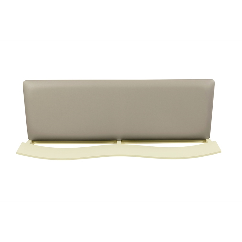Boraam Capella Wood & Faux Leather Dining Height Bench in Buttermilk/Beige