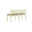 Boraam Capella Wood & Faux Leather Dining Height Bench in Buttermilk/Beige