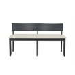 Boraam Capella Wood & Fabric Dining Height Bench in Matte Black/Cream