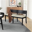 Boraam Capella Wood & Fabric Dining Height Bench in Matte Black/Cream