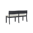 Boraam Capella Wood & Fabric Dining Height Bench in Matte Black/Cream