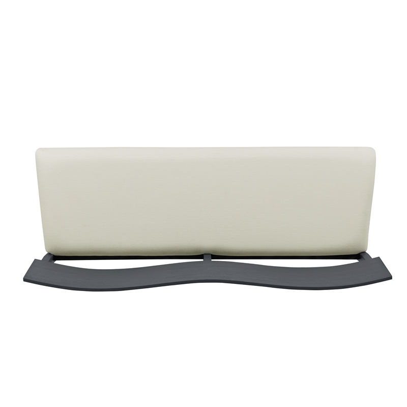 Boraam Capella Wood & Fabric Dining Height Bench in Matte Black/Cream