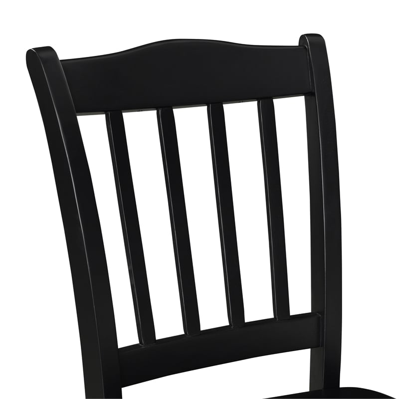 Boraam Shaker Rubberwood Dining Chairs in Black (Set of 2)