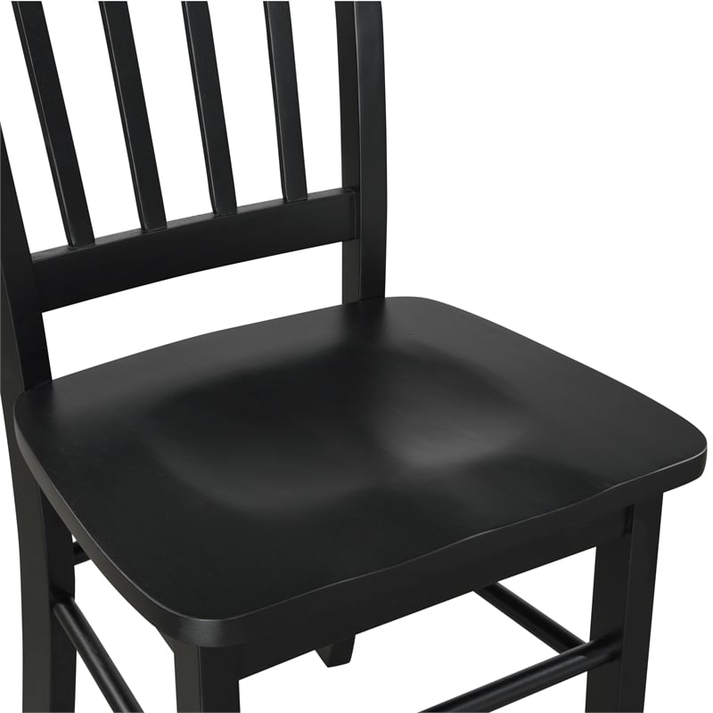 Boraam Shaker Rubberwood Dining Chairs in Black (Set of 2)