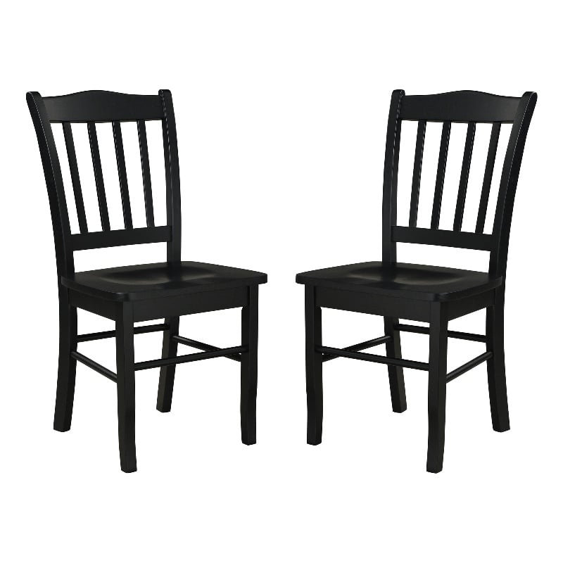 Boraam Shaker Rubberwood Dining Chairs in Black (Set of 2)