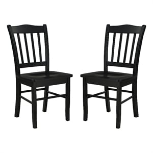 Boraam Shaker Rubberwood Dining Chairs in Black (Set of 2)