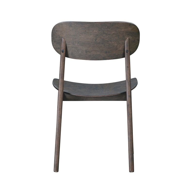 Boraam Wood Solvang Dining Chair in Carbonite Brown Finish  (Set of 2)