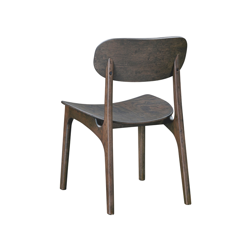 Boraam Wood Solvang Dining Chair in Carbonite Brown Finish  (Set of 2)