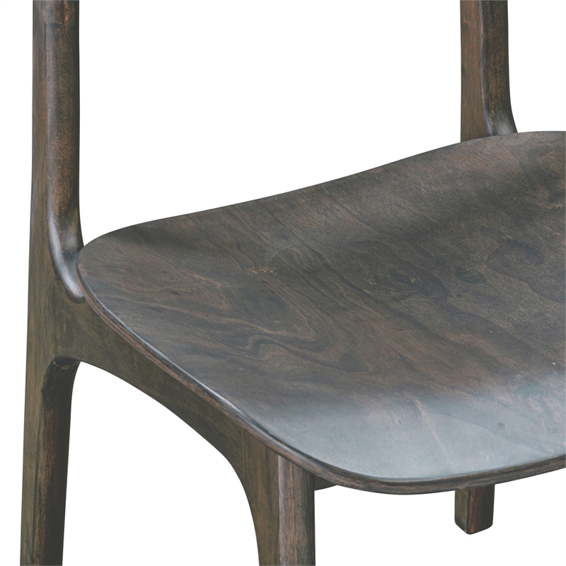 Boraam Wood Solvang Dining Chair in Carbonite Brown Finish  (Set of 2)