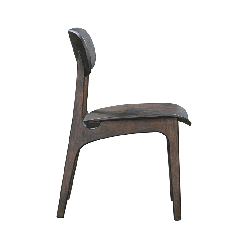 Boraam Wood Solvang Dining Chair in Carbonite Brown Finish  (Set of 2)