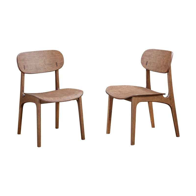 Boraam Wood Solvang Dining Chair in Brown Ale Finish  (Set of 2)