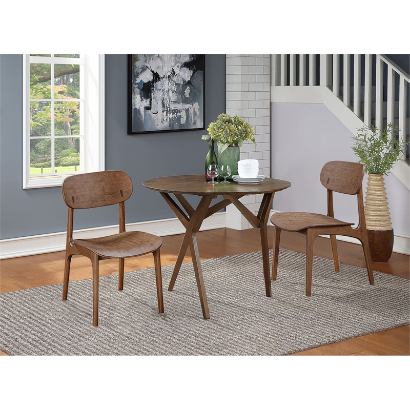 Boraam Wood Solvang Dining Chair in Brown Ale Finish  (Set of 2)