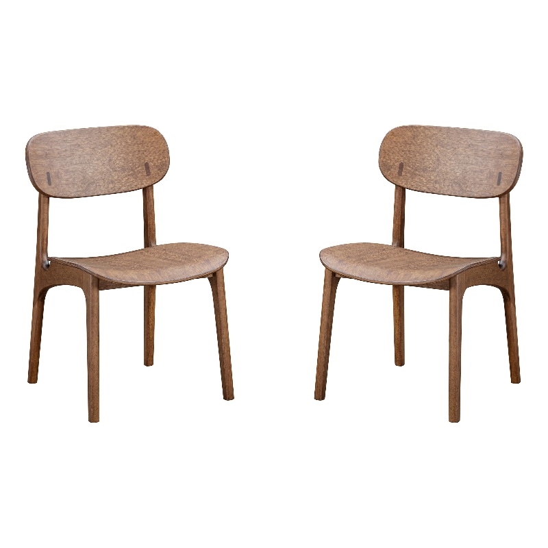 Boraam Wood Solvang Dining Chair in Brown Ale Finish  (Set of 2)