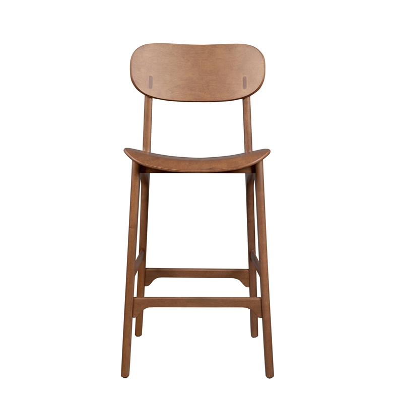 Boraam Wood Solvang Bar Height Stool in Brown Ale Finish