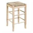 Boraam Wood Square Rush Backless Counter Stool in Blonde Oak Finish
