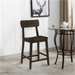 Boraam Torino Farmhouse Rubberwood Counter Stool in Carbonite Brown
