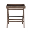 Boraam Andrew Wood Corner Side Table with X-Cross Legs in Natural Brown
