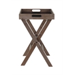 Boraam Andrew Wood Corner Side Table with X-Cross Legs in Natural Brown