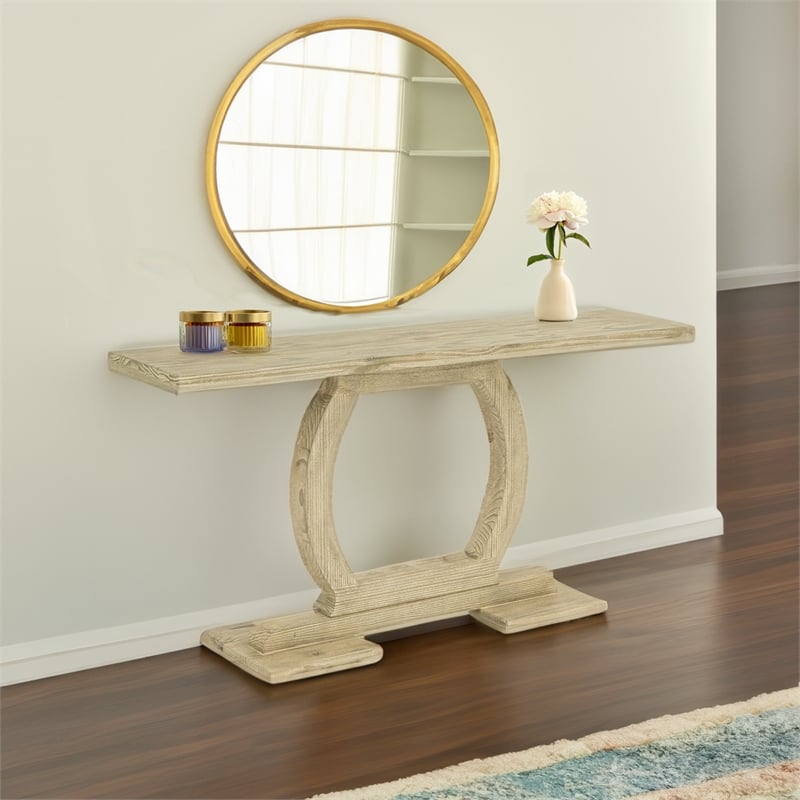 Boraam Zen Rectangular Pine Wood Console Table - Barnwood Sandblast
