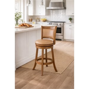 Boraam Augusta Bar Height Swivel Bar Stool - Chestnut Wire-Brush