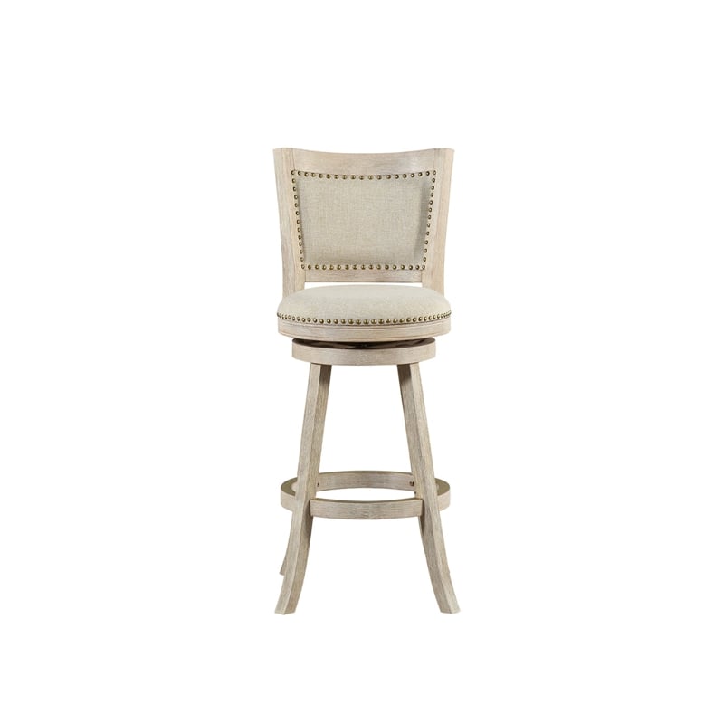 Boraam Melrose Bar Height Swivel Bar Stool - Ivory Wire-Brush