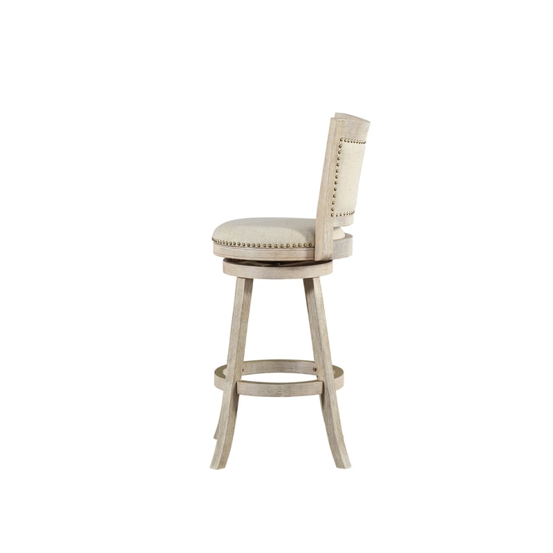 Boraam Melrose Bar Height Swivel Bar Stool - Ivory Wire-Brush