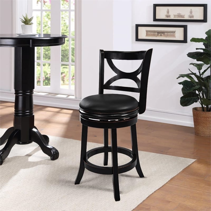 Boraam Florence Counter Height Swivel Counter Stool - Black Sandthru Finish