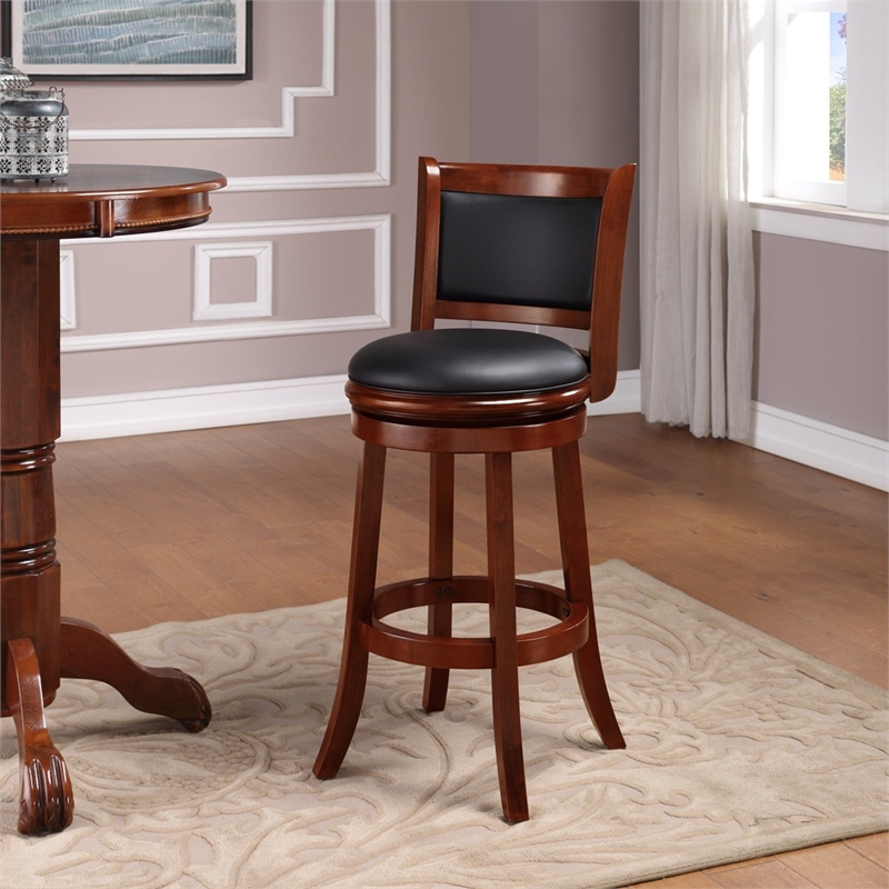 Boraam Augusta Bar Height Swivel Bar Stool - Cherry