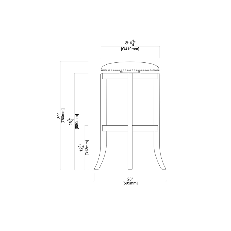 Boraam Cordova Bar Height Swivel Backless Bar Stool - Cherry