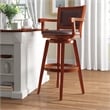 Boraam Broadmoor Extra Tall Swivel Bar Stool with Arms - Cherry