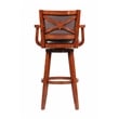 Boraam Broadmoor Extra Tall Swivel Bar Stool with Arms - Cherry