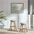 Boraam Fenton Swivel Backless Bar Stool - Ivory Wire-Brush