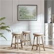 Boraam Fenton Swivel Backless Bar Stool - Ivory Wire-Brush