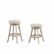 Boraam Fenton Swivel Backless Bar Stool - Ivory Wire-Brush