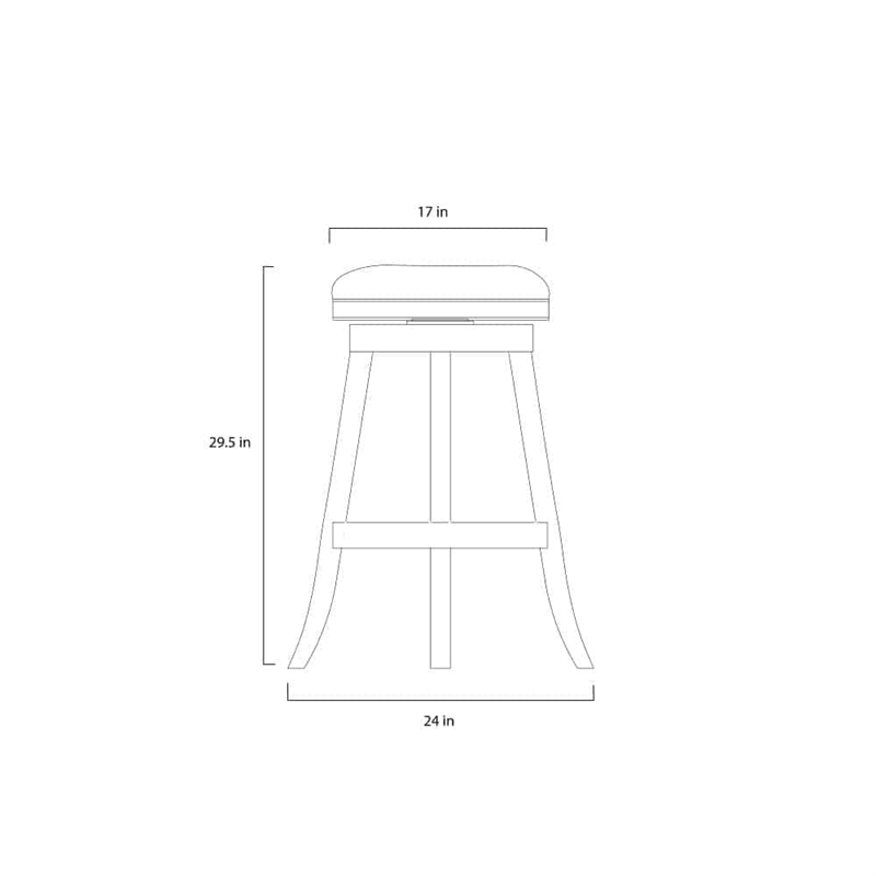 Boraam Fenton Swivel Backless Bar Stool - Ivory Wire-Brush