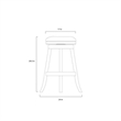 Boraam Fenton Swivel Backless Bar Stool - Ivory Wire-Brush