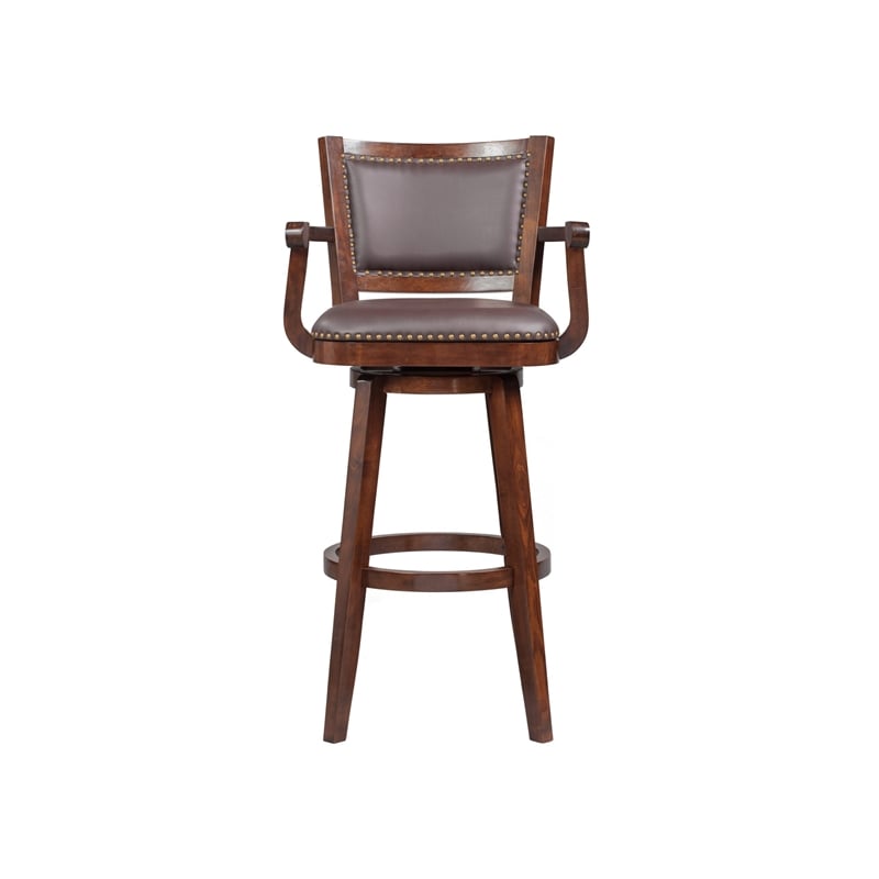 Boraam Broadmoor Extra Tall Swivel Bar Stool with Arms - Cappuccino