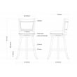 Boraam Melrose Swivel Bar Stool - Driftwood Wire-Brush